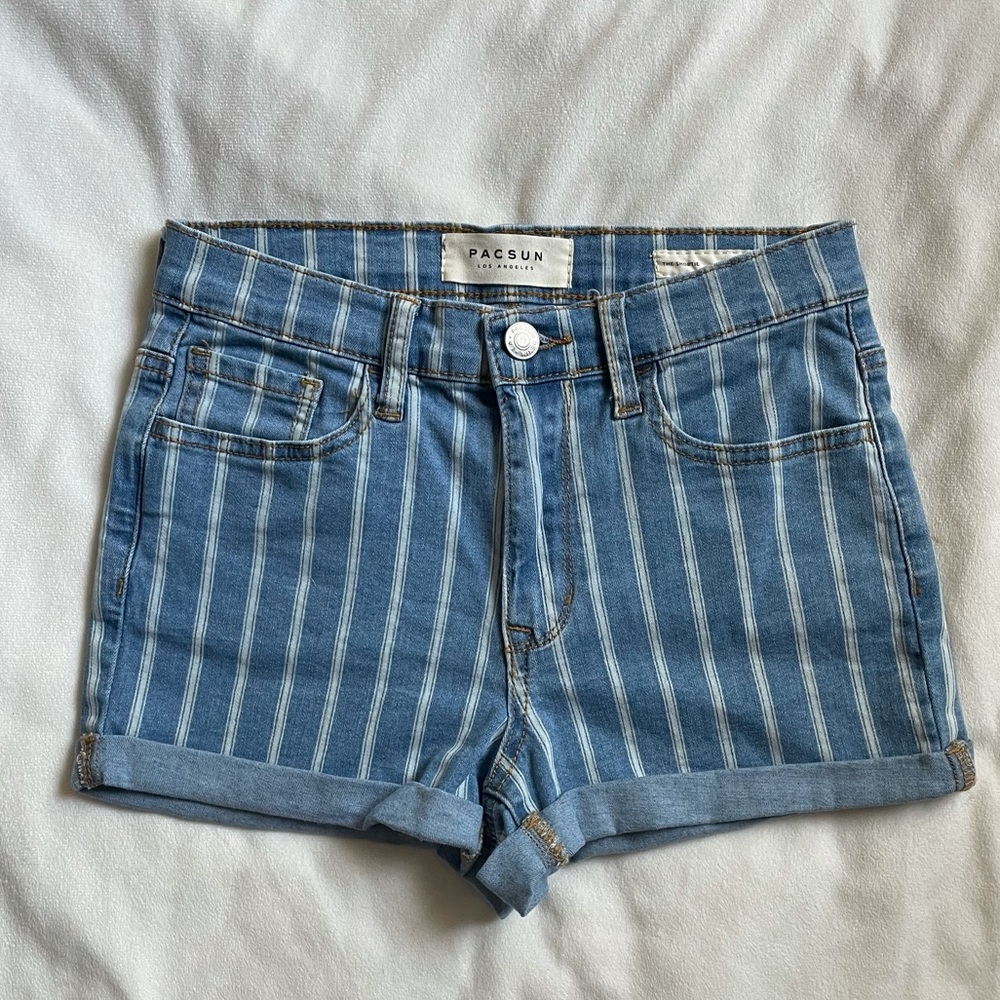 Pacsun stripped jean shorts